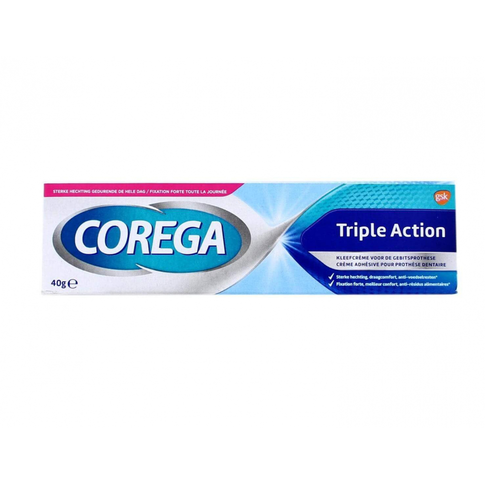 Corega fixačný krém 40g Triple Action Corega fixačný krém 40g Triple Action