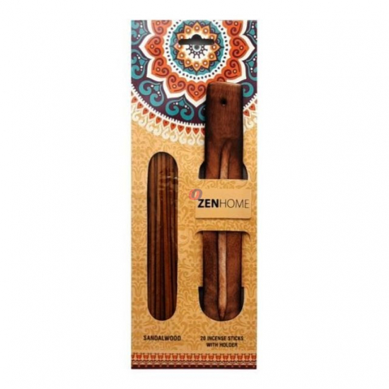 ZENHOME Vonné paličky 20ks s dreveným stojanom "Sandalwood"