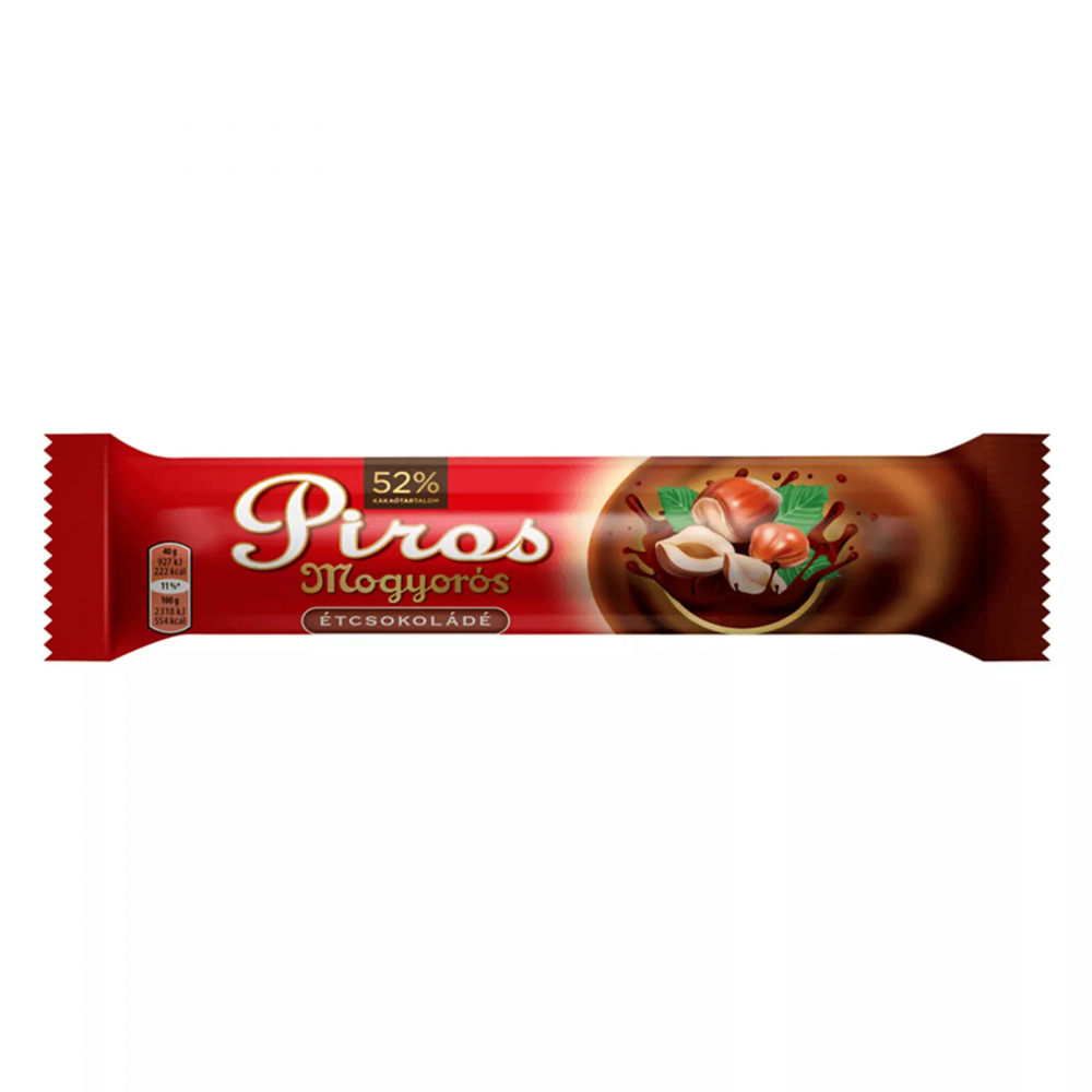 Piros Mogyorós Horká čokoláda s orieškami 40g Piros Mogyorós Horká čokoláda s orieškami 40g