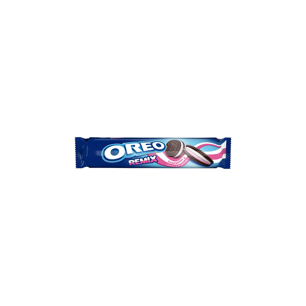 Oreo Remix Kakaové Sušienky s vanilkovou a malinovou náplňou 157g Oreo Remix Kakaové Sušienky s vanilkovou a malinovou náplňou 157g